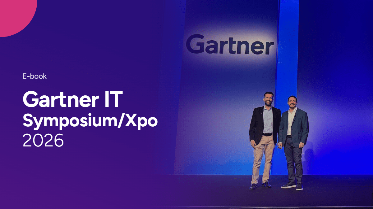 Capa do e-book da Insi “IA além da experimentação”, com o palco do Gartner IT Symposium/Xpo 2026 ao fundo.