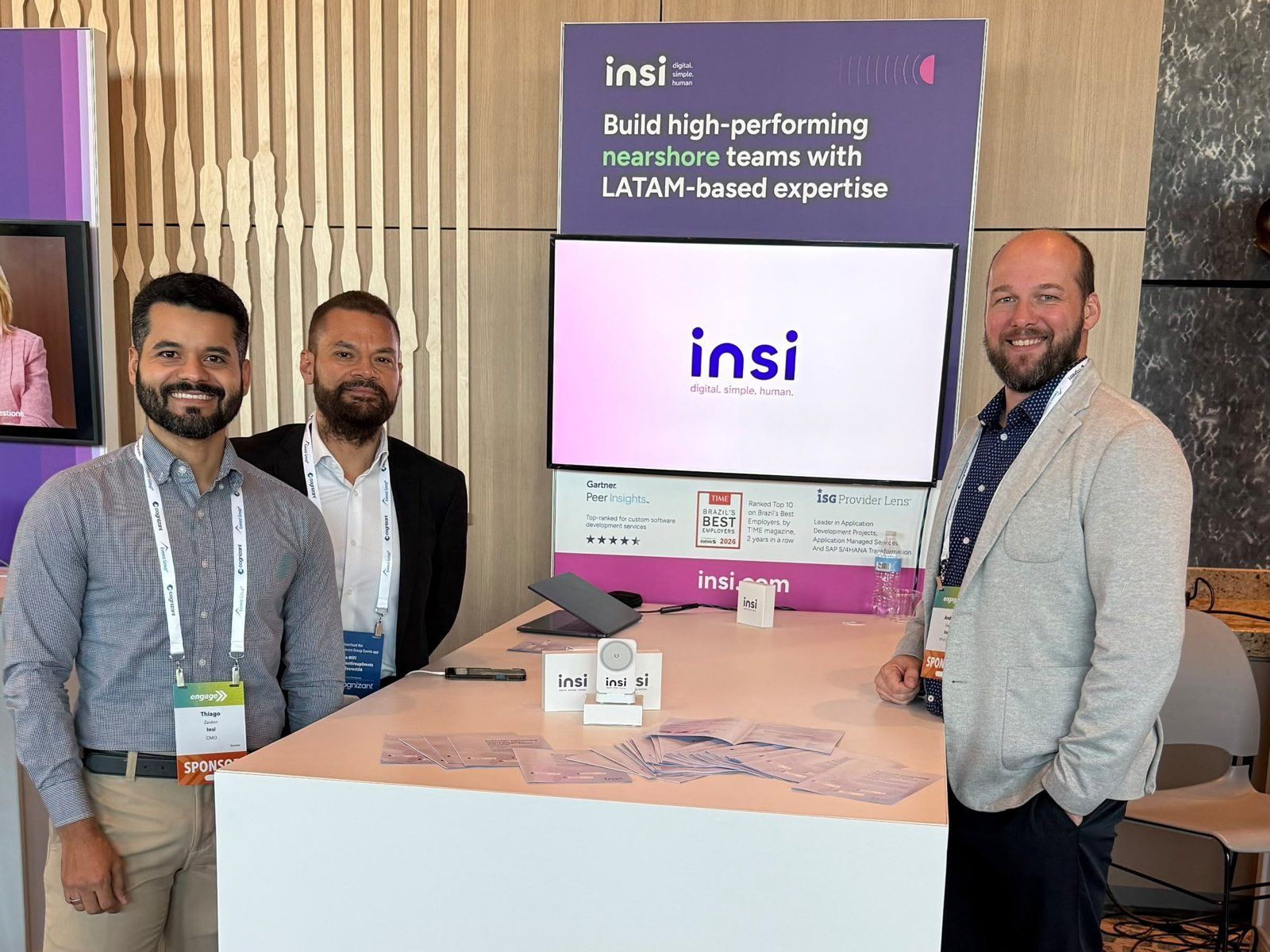 Thiago Zaiden and the Insi team at the company booth at Everest Group Engage Dallas 2026