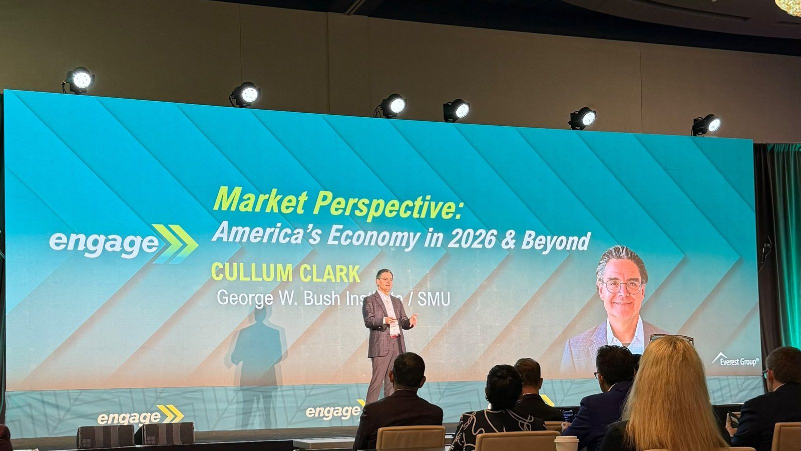 Cullum Clark of the George W. Bush Institute/SMU presents Market Perspective at Everest Group Engage Dallas 2026